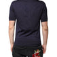 Dolce & Gabbana Blue Silk Collared Short Sleeves Polo T-shirt