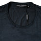 Dolce & Gabbana Dark Blue Silk Crew Neck Short Sleeve T-shirt