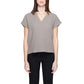 Jacqueline De Yong Beige Cotton Blouse