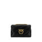 PINKO Black Calf Leather Bos Taurus Shoulder Bag
