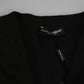 Dolce & Gabbana Black Lace Waistcoat Slim Vest Silk Top