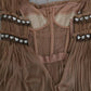 Dolce & Gabbana Brown Silk Sleeveless Shift Maxi Dress