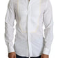 Dolce & Gabbana White Formal Tuxedo Dress GOLD Shirt