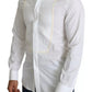 Dolce & Gabbana White Formal Tuxedo Dress GOLD Shirt