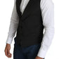 Dolce & Gabbana Black Men Formal STAFF Dress Waistcoat Vest