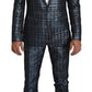 Dolce & Gabbana Blue Silver Shiny 2 Piece Slim GOLD Suit