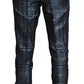 Dolce & Gabbana Blue Silver Shiny 2 Piece Slim GOLD Suit