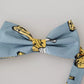 Dolce & Gabbana Light Blue Banana Print Silk Men Neck Bow Tie