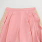 Dolce & Gabbana Pink Lace Trimmed Silk Satin Wide Legs Pants