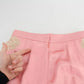 Dolce & Gabbana Pink Lace Trimmed Silk Satin Wide Legs Pants