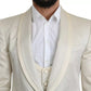 Dolce & Gabbana Beige Wool Crème 3 Piece SICILIA Shawl Suit