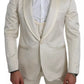 Dolce & Gabbana Beige Wool Crème 3 Piece SICILIA Shawl Suit