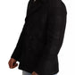 Dolce & Gabbana Black Trench Coat Check Wool Jacket