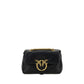 PINKO Black Calf Leather Bos Taurus Shoulder Bag