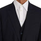 Dolce & Gabbana Blue Wool MARTINI Blazer Vest 2 Piece