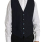 Dolce & Gabbana Blue Wool MARTINI Blazer Vest 2 Piece