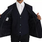 Dolce & Gabbana Blue Wool MARTINI Blazer Vest 2 Piece