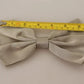 Dolce & Gabbana Silver Gray 100% Silk Adjustable Neck Bow Tie