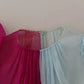 Dolce & Gabbana Fuchsia Light Blue Silk Two Tone Midi Dress