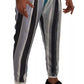 Dolce & Gabbana Blue Striped Silk Tapered Pants