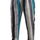 Dolce & Gabbana Blue Striped Silk Tapered Pants