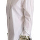 Dolce & Gabbana White Cotton Collared Long Sleeves Sequin Top Shirt