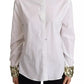 Dolce & Gabbana White Cotton Collared Long Sleeves Sequin Top Shirt