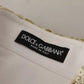Dolce & Gabbana White Cotton Collared Long Sleeves Sequin Top Shirt