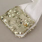 Dolce & Gabbana White Cotton Collared Long Sleeves Sequin Top Shirt