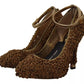 Dolce & Gabbana Gold Roses Embellished Heels Pumps Shoes