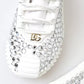 Dolce & Gabbana White NS1 Canvas Leather Embellished Sneakers Shoes