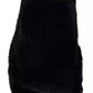 Dolce & Gabbana Black Polyester Faux Fur Mens Flats Sandals Shoes
