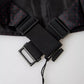 Dolce & Gabbana Black Silk Dotted Waist Tuxedo Belt Cummerbund
