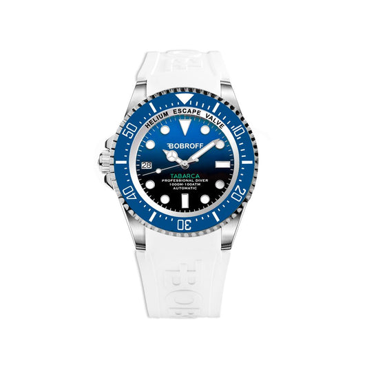 Bobroff White Rubber Sport Watch