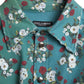 Dolce & Gabbana Blue Floral Cotton Button Down Denim Shirt