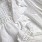 Dolce & Gabbana White Cotton Lace Trim Turtle Neck Blouse