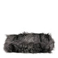 Dolce & Gabbana Black Oversize Faux Fur Shopping Tote Bag