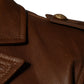 Dolce & Gabbana Brown Calfskin Leather Button Down Jacket