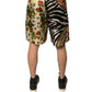 Dolce & Gabbana Multicolor Patchwork Silk Men Chino Shorts