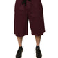 Dolce & Gabbana Maroon Cotton Mid Waist Bermuda Shorts