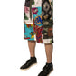Dolce & Gabbana Multicolor Patchwork Cargo Bermuda Shorts