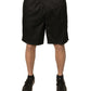 Dolce & Gabbana Black Polyester Jersey Mid Waist Shorts