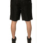 Dolce & Gabbana Black Polyester Jersey Mid Waist Shorts