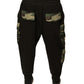 Dolce & Gabbana Black Camouflage Cotton Jogger Cargo Pants