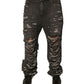 Dolce & Gabbana Gray Tattered Cotton Straight Men Denim Jeans
