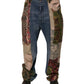 Dolce & Gabbana Blue Patchwork Cotton Straight Denim Jeans