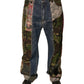 Dolce & Gabbana Blue Patchwork Cotton Straight Denim Jeans