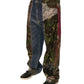 Dolce & Gabbana Blue Patchwork Cotton Straight Denim Jeans