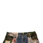 Dolce & Gabbana Blue Patchwork Cotton Straight Denim Jeans