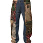 Dolce & Gabbana Blue Patchwork Cotton Straight Denim Jeans
